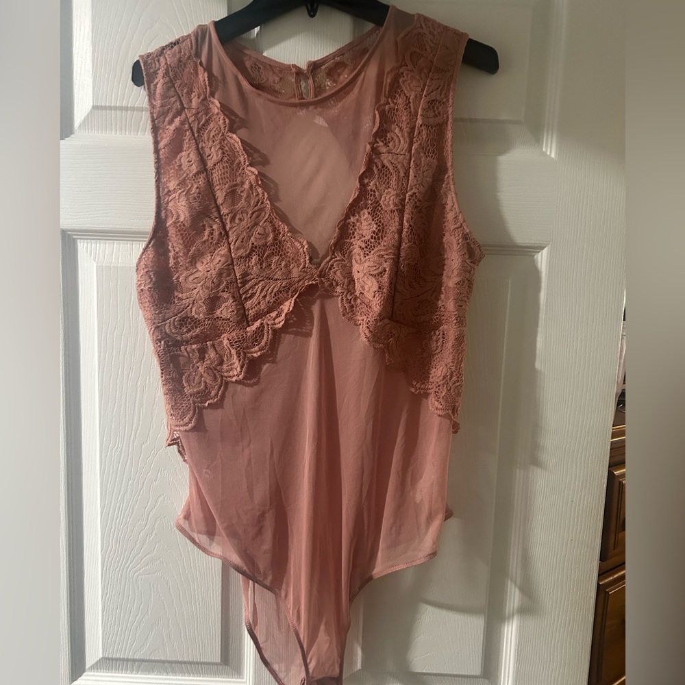 Pink Lace Bodysuit